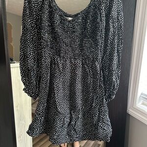 Hollister Black and White Dotted Blouse